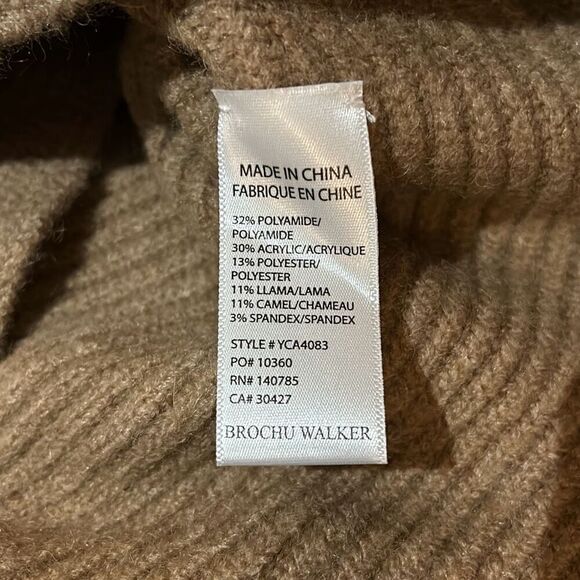 Brochu Walker The Hughes Wrap Front Sweater Camel Melange NWT Woman’s small - Picture 12 of 12